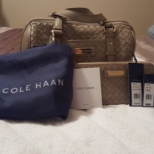 Cole Haan woven leather bag and wallet